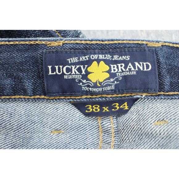 Lucky Brand Jeans Men Size 38 X 34 Blue 329 Classic Straight Fit Stretch - Picture 3 of 9